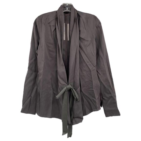 Rick Owens Gray V-Neck Wrap Blouse | Women’s Size 8 - Picture 1 of 10